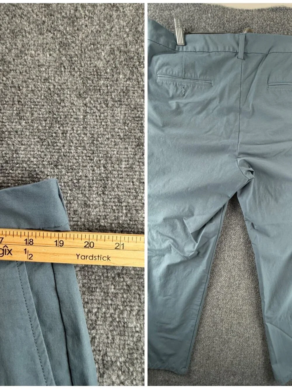 Vineyard Vines OTG Pants Performance 38x32 Men Gray Blue Stretch Zip Pockets